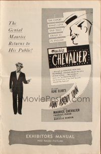 6p792 LE SILENCE EST D'OR pressbook '48 Maurice Chevalier starring in Rene Clair's Man About Town!