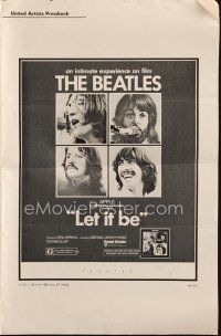 6p796 LET IT BE pressbook '70 Beatles, John Lennon, Paul McCartney, Ringo Starr, George Harrison