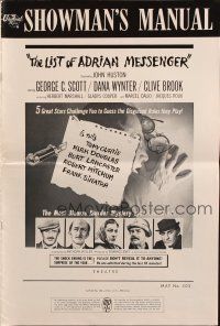 6p801 LIST OF ADRIAN MESSENGER pressbook '63 John Huston directs five heavily disguised great stars!