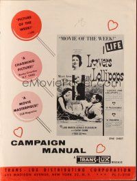 6p808 LOVERS & LOLLIPOPS pressbook '56 cult classic doumentary like John Cassavetes' later movies!