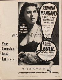 6p810 LURE OF THE SILA pressbook '54 sexy Silvana Mangano is more alluring and dangerous than ever!