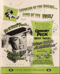 6p819 MAN WITH A MILLION pressbook '54 Gregory Peck picks up a million babes, story by Mark Twain!