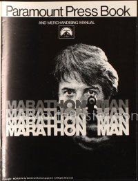 6p823 MARATHON MAN pressbook '76 cool image of Dustin Hoffman, John Schlesinger classic thriller!
