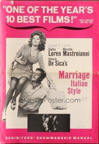 6p826 MARRIAGE ITALIAN STYLE pressbook '65 de Sica's Matrimonio all'Italiana, Loren, Mastroianni