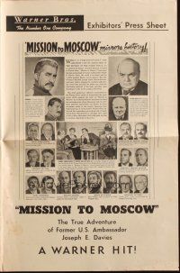 6p583 MISSION TO MOSCOW Australian pb '43 Walter Huston, one American's journey into the truth!