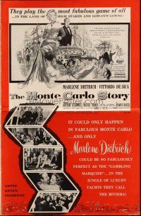 6p836 MONTE CARLO STORY pressbook '57 Dietrich, Vittorio De Sica, high stakes, low cut gowns!