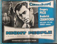 6p852 NIGHT PEOPLE pressbook '54 Gregory Peck, Broderick Crawford, World War II!
