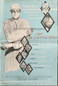 6p855 NOT AS A STRANGER pressbook '55 doctor Robert Mitchum, Olivia De Havilland, Frank Sinatra