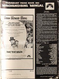 6p864 PAINT YOUR WAGON pressbook '69 art of Clint Eastwood, Lee Marvin & pretty Jean Seberg!