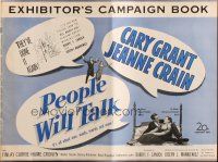 6p868 PEOPLE WILL TALK pressbook '51 Cary Grant, Jeanne Crain, romantic comedy!