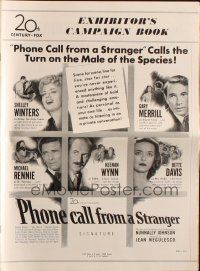6p870 PHONE CALL FROM A STRANGER pressbook '52 Bette Davis, Shelley Winters, Michael Rennie