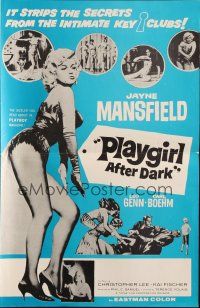 6p874 PLAYGIRL AFTER DARK pressbook '62 full-length art of sexy Jayne Mansfield!
