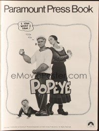 6p875 POPEYE pressbook '80 Robert Altman, Robin Williams & Shelley Duvall as E.C. Segar characters!