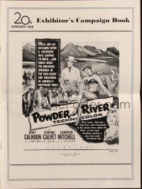 6p878 POWDER RIVER pressbook '53 cowboy Rory Calhoun & super sexy Corinne Calvet holding gun!
