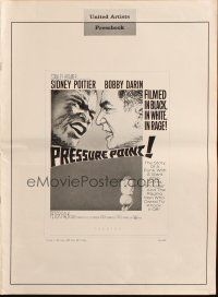6p880 PRESSURE POINT pressbook '62 Sidney Poitier squares off against Bobby Darin, cool art!