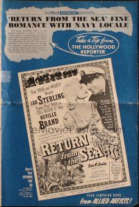 6p893 RETURN FROM THE SEA pressbook '54 Jan Sterling, Neville Brand, fleet's in & ready for action
