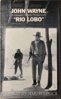 6p898 RIO LOBO pressbook '71 Howard Hawks, Give 'em Hell, John Wayne, great cowboy image!