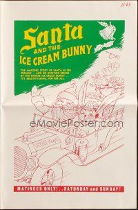 6p904 SANTA & THE ICE CREAM BUNNY pressbook '72 great wacky art of Santa & bunny in fire truck!
