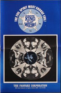 6p914 SIMON - KING OF THE WITCHES pressbook '71 ceremonial sex , wild psychedelic design!