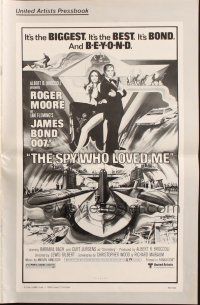 6p928 SPY WHO LOVED ME pressbook '77 great art of Roger Moore as James Bond 007 by Bob Peak!