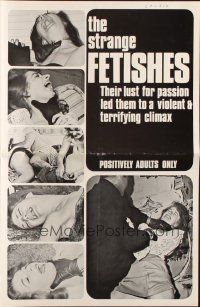 6p938 STRANGE FETISHES pressbook '67 their lust for passion led them to a violent climax!