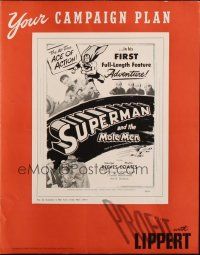6p944 SUPERMAN & THE MOLE MEN pressbook '51 George Reeves in his 1st full-length feature adventure