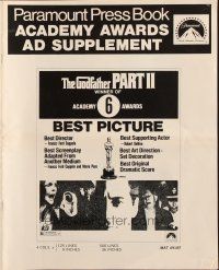 6p741 GODFATHER PART II pressbook supplement '74 Al Pacino in Francis Ford Coppola classic sequel!