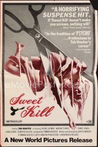 6p948 SWEET KILL pressbook '72 Curtis Hanson directed, wild art of sexy girl chopped up by scissors!
