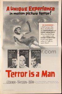 6p953 TERROR IS A MAN pressbook '59 H.G. Wells, a unique experience in motion picture terror!