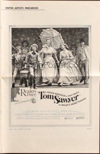6p962 TOM SAWYER pressbook '73 Johnny Whitaker & young Jodie Foster in Mark Twain's classic story!