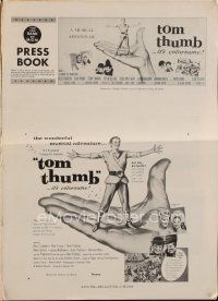 6p963 TOM THUMB pressbook '58 George Pal, artwork of tiny Russ Tamblyn by Reynold Brown!