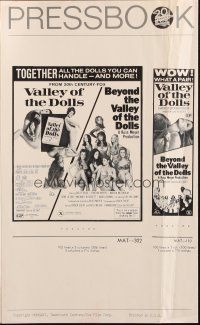 6p982 VALLEY OF THE DOLLS/BEYOND THE VALLEY OF THE DOLLS pressbook '71 Russ Meyer, sex double-bill