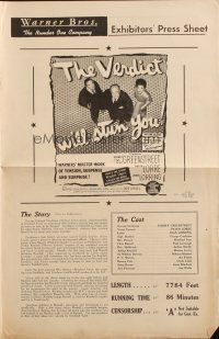 6p592 VERDICT Australian pressbook '46 Peter Lorre, Sydney Greenstreet, Joan Lorring, Don Siegel