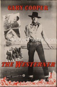 6p989 WESTERNER pressbook R46 cowboy Gary Cooper in William Wyler western classic!