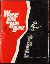 6p992 WHERE LOVE HAS GONE pressbook '64 Susan Hayward, Bette Davis, trashy Harold Robbins!