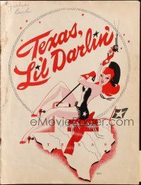 6p062 TEXAS, LI'L DARLIN' stage play souvenir program book '49 Mary Hatcher, Kenny Delmar