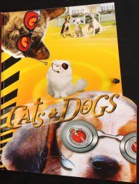 6p146 CATS & DOGS die-cut trade ad '01 wacky image of high tech animals, who will you root for?