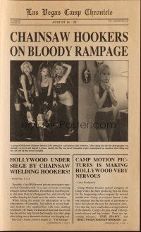 6p175 HOLLYWOOD CHAINSAW HOOKERS 4pg trade ad '88 Gunnar Hansen, wack horror, charge an arm & a leg!
