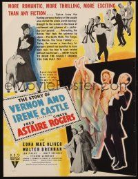 6p212 STORY OF VERNON & IRENE CASTLE set of 2 trade ads '39 Fred Astaire & Ginger Rogers!