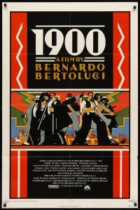 6k005 1900 1sh '77 directed by Bernardo Bertolucci, Robert De Niro, cool Doug Johnson art!