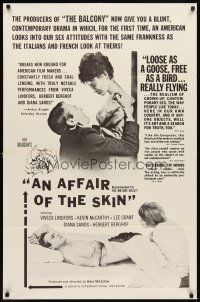 6k021 AFFAIR OF THE SKIN 1sh '63 sexy Viveca Lindfors, Kevin McCarthy, sex drama!