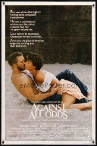 6k025 AGAINST ALL ODDS 1sh '84 Jeff Bridges makes out with Rachel Ward on the beach!