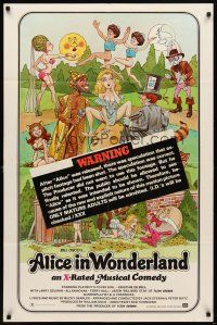 6k030 ALICE IN WONDERLAND 1sh '76 x-rated, sexy Playboy's cover girl Kristine De Bell!