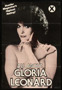 6k032 ALL ABOUT GLORIA LEONARD 1sh '78 sexy topless image looking thoughful!