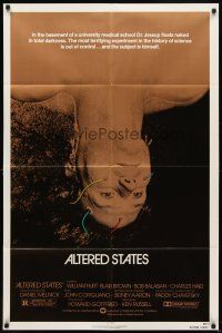 6k037 ALTERED STATES 1sh '80 William Hurt, Paddy Chayefsky, Ken Russell, sci-fi!