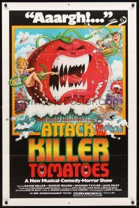 6k062 ATTACK OF THE KILLER TOMATOES 1sh '79 wacky monster artwork by David Weisman!