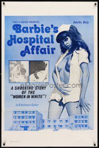 6k080 BARBIE'S HOSPITAL AFFAIR 1sh '70 great artwork of sexiest half-dressed nurse!