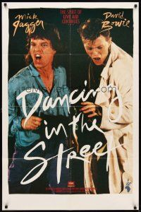 6k258 DANCING IN THE STREET 1sh '85 great huge image of Mick Jagger & David Bowie singing!