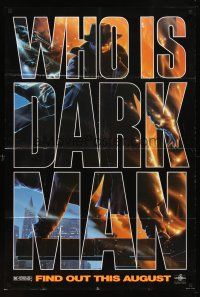6k261 DARKMAN teaser DS 1sh '90 Sam Raimi, cool artwork of masked hero Liam Neeson!