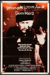 6k275 DEATH WISH II 1sh '82 Charles Bronson is loose again and wants the filth off the streets!